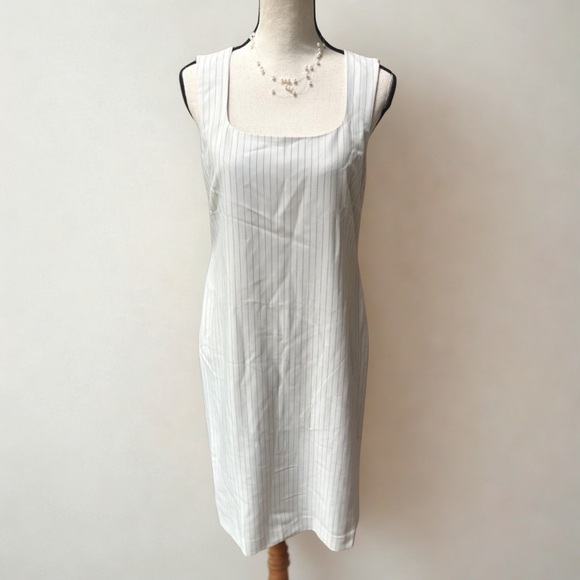 NWT Banana Republic Ivory Pinstripe Dress - Picture 1 of 7
